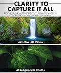 4K Ultra HD Video and 48 Megapixel Photos from a 10x25 Digital Night Vision Monocular With Built In 4K HD Video Camera Black All In One