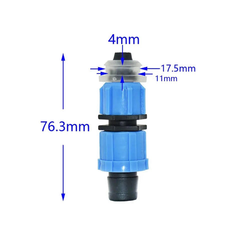 25Pcs 16mm Drip Tape Connectors Kit With Elbow End Plug Straight Tee Water Splitter Fittings Adapters For Garden Irrigation Systems No Leak Quick Install Plastic Hose Lock Nut showing 4mm connector dimensions