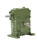 Heavy Duty Worm Gear Reducer Zero Fuss Mounting Setup Rock Solid Construction High Torque Delivery side view with outputs.