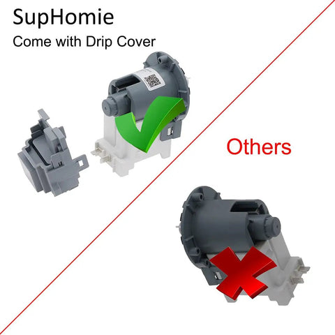 Drain Pump Motor With Drip Cover Replacement For Samsung Washers DC31-00187A And DC31-00187D PX3516-01 comparison