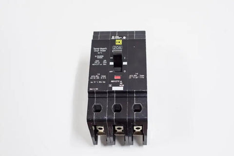 100 Amp 480Y277V 3 Pole Mini Circuit Breaker New Surplus EDB34100 18K AIC, front view showing details