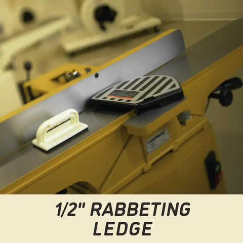 Close-up of Six Inch Jointer With Three Auto-Set High Speed Steel Knives, 1/2 In Rabbeting Ledge detail, Model 54A.