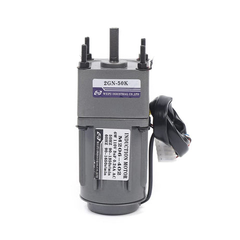 110V AC Gear Motor With Speed Controller Variable Speed Single Phase High Torque Gear Reducer 0 To 27 RPM 6 Watt 1 To 50