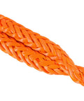 Close-up of orange Go-To Lightweight Soft Shackle Set 1/2 Inch By 24 Inch Recovery Shackles for sailing and off-road use.