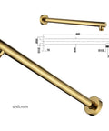 UMJIGF Shower System Titanium Gold Brass Luxury Mixer Shower Faucet Set wall-mounted shower arm with dimensions 400mm and 950mm.
