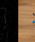 Robot with 12 Meter ToF LiDAR Sensor Kit With 360 Degree Scanning Walnut-Sized Unit 30K Lux Light Resistant on wooden floor