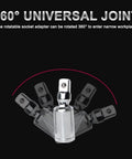 Front view of a 2-piece chrome-plated 3/8 inch universal joint socket adapter set with 360-degree rotating joints
