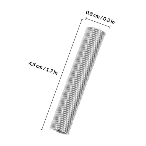 Close-up of a 4.5 cm compression spring from Your Go To 200 Piece Spring Assortment Kit With Compression And Extension Springs For Repairs And DIY Maintenance In A Handy Plastic Case With Size Chart For Quick Fixes.