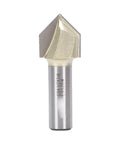 Solid 1/2 Inch Shank 90 Degree V Groove Router Bit Made With Tungsten Carbide for precise cutting of MDF and plywood.