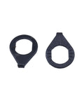 Two black safety washers from Three Eighth Inch Black Flange Bicycle Hub Nut Kit With Front And Rear Safety Washers For Mountain Bike Axles