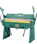 G0542 Beefy 48 Inch 12 Gauge Pan And Box Brake Heavy Duty Metal Fabrication Tool with 0 to 135 Degree Bend shown upright