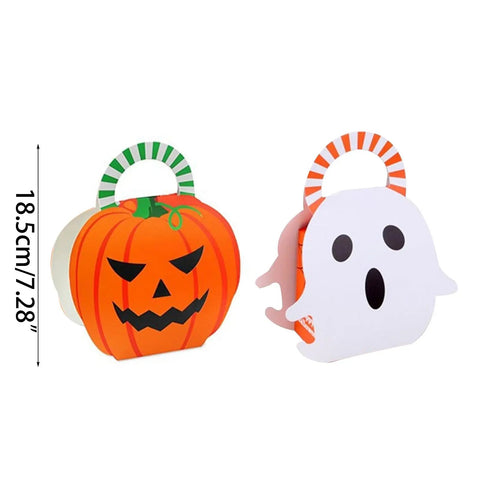 Dope Candy Boxes 10 Pack Multifunctional Gift Boxes pumpkin and ghost design with handles, 18.5cm height