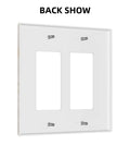 Back view of Totally Rad Beige Marble Modern Wall Plates Decorative Light Switch Covers for Toggle and Rocker Switches.