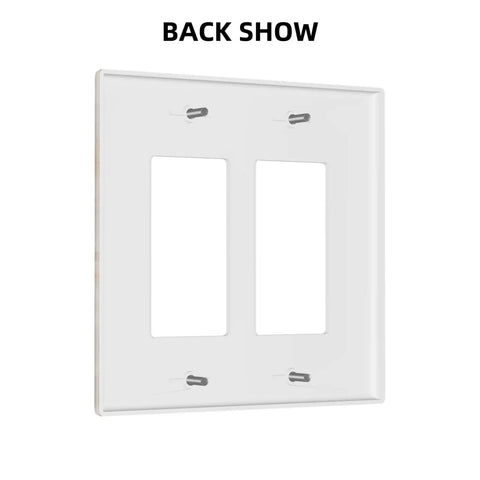 Back view of Totally Rad Beige Marble Modern Wall Plates Decorative Light Switch Covers for Toggle and Rocker Switches.