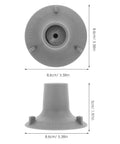 Non Slip Shower Chair Foot Caps 12 Pack Heavy Duty TPR Pads dimensions view for bath seat replacement