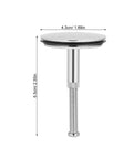 Copper Bathtub Drain Stopper with One Press Seal and Adjustable Height, top view, sleek design, chrome finish, 4.3cm diameter.