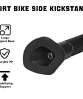 Close-up of forged aluminum dirt bike kickstand side stand with rugged springs for XC XCW XCF EXC EXCF 2008-2015 black finish.