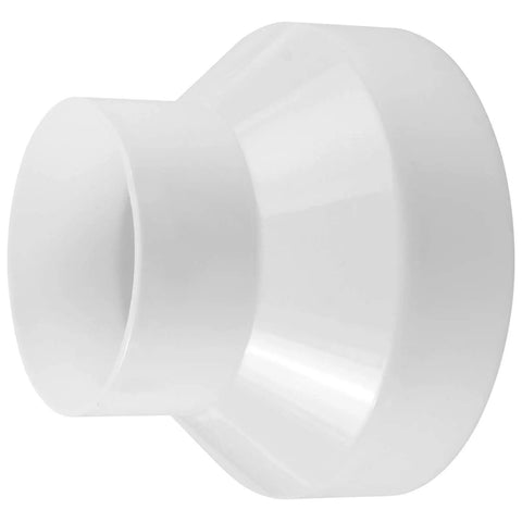 Duct Reducer 6 Inch To 4 Inch Air Duct Adapter For Inline Ventilation System 150mm To 100mm White PP Plastic Connector