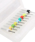 Mini Twist Drill Bits Set In Tungsten Steel For PCB Repair And Engraving in protective case, assorted colored positioning loops