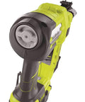 Close-up of Airstrike 18V Cordless Brad Nailer P320 One Plus Lithium Powered, showing pressure dial and low nail indicator