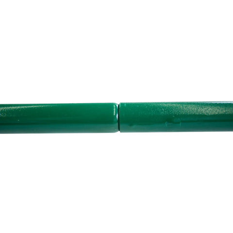 Close-up of Lawn Leveling Rake With Heavy Duty Handle 42 Inch By 10 Inch Stainless Steel Yard Tool jointed handle detail.
