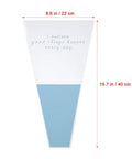 150 Pack Flower Bouquet Sleeves With Plastic OPP Wrapping Bags, blue and white design, dimensions 8.6x15.7 inches.