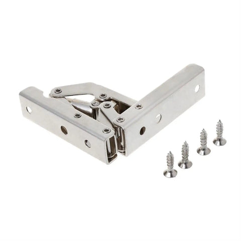 Heavy Duty 90 Degree Folding Door And Shelf Hinges Set With Concealed Bracket For Tables And Cabinets, Soft Close Hydraulic Buffer, Durable Steel Hardware Built For Heavy Use And Easy, Quiet Motion with screws