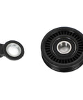 Heavy Duty 2 Pack Belt Idler Pulley Set For Subaru Baja 2003 To 2006 Impreza Legacy Outback Reliable Replacement Part Fits Oem Numbers 73131-FC000 And 73134-AC001 Durable Black Finish, black metal pulleys