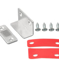 Heavy Duty Invisible Magnetic Catch Latch For Sliding Wardrobe Doors No Punching Required Ultra Thin Steel Hardware with mounting screws and red spacers.
