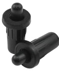 Rock Solid Cabinet Door Repair Kit With Heavy Duty Black Plastic Shutter Pins And Smooth Damper Replacement Springs For No Sweat Diy Fixups Straight Up Quality black plastic shutter pins close-up detail view.