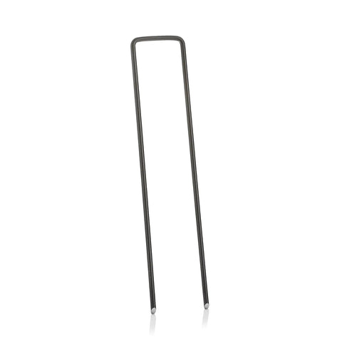 Single 6-inch U-shaped staple from 100 Pack 6 Inch 11 Gauge Heavy Duty U Shaped Garden Staples Ground Stakes For Anchoring Landscape Fabric Spikes Pins Pegs Pro Grade Lawn Landscaping Tools