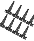 8 Pack Galvanized Zinc Alloy T Strap Door Hinges With Heavy Duty Stable T Shape Design And Triangular Support For Outdoor Garden Gates And Metal Doors Easy Exterior Installation Hardware