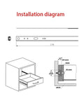 Installation diagram for 2 Pack Ball Bearing Drawer Slides 14 Inch Steel Smooth Gliding Furniture Slides for kitchen, office, workshop drawers.
