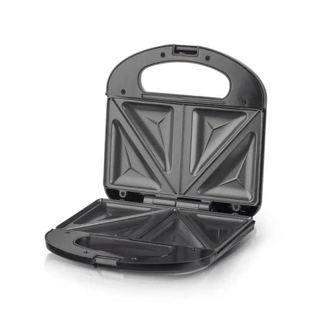 Get This Electric Panini Press With Nonstick Plates For Perfect Grill Sandwiches, open design showing nonstick cooking surface.