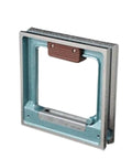 Pro Grade Precision Ground Square Frame Spirit Level 300 Mm Bubble Tool With Smooth Reset Base shown from side angle, precision ground for accuracy.