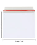 50 Pack 11x14 Inch Rigid Cardboard Mailers Stay Flat White Self Seal Photo Envelopes For Photos Documents Prints No Bend 13.6 By 11.2 Inches Ship Ready For Fragile Prints shown with dimensions
