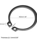 38mm External Circlips C Clip Retaining Ring 50Mn Steel 30 Pcs For Shafts In Machined Grooves Durable Heavy Duty Snap Ring Set