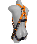 Combat Complete Roofers Kit With 25 Foot Lifeline For Fall Protection All In One Roofer Safety Gear Bundle shown with harness on mannequin.