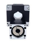 Front view of Pro Grade 85mm Hollow Rotary Actuator With Hollow Rotating Platform 3 Arc Min Precision Input Shaft 14mm For Nema 23 Stepper Motors Ten To One Gear Ratio Electronic Starter showing hollow rotor