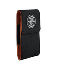 Phone Holder With Magnetic Closure And Belt Clip For iPhone Google LG And Samsung Fits Phones In Or Out Of Protective Case Up To 6.25 By 3.75 By 0.75 Inches Built From Durable 1680D Ballistic Nylon Built For Everyday Carry, black ballistic nylon with Klein Tools logo