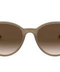 Lightweight Beige Round Sunglasses With Brown Gradient Lenses 53Mm Unisex Plastic Frame Made In Italy Dope Classic Round Style