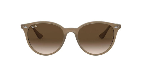 Lightweight Beige Round Sunglasses With Brown Gradient Lenses 53Mm Unisex Plastic Frame Made In Italy Dope Classic Round Style
