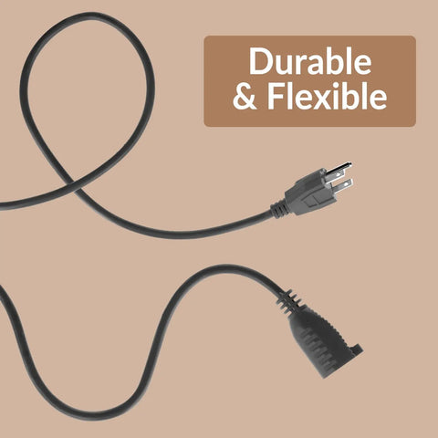 Heavy Duty Extension Cord And Power Cable For Indoor Outdoor Use, Single Outlet, Built Tough, 30 Ft Black Cable Showing Flexibility