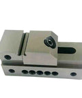 Workhorse Bench Vise Featuring Quick Release Flat Jaws And Deep V Groove Grip Tight On Round Or Square Stock No Hassle Shop Essential For Cnc Machining And Welding Jobs 8 Inch, showing the metallic quick-release jaw plate.