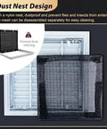 Heavy Duty 19X19 Aluminum Return Air Vent Cover With Removable Mesh Filter And Louvered Wall Grille For Hvac Systems showing black nylon mesh design for easy cleaning.