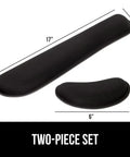 Silky Memory Foam Wrist Rest For Keyboard And Mouse Ergonomic Design For Typing Pain Relief Two Piece Desk Pad Set Stain Resistant Black