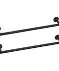 Two Piece Matte Black 16 Inch Double Towel Bar Set For Bathroom Stainless Steel Wall Mount Towel Racks With Concealed Mounting Holes Ultra Durable