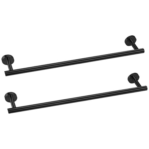 Two Piece Matte Black 16 Inch Double Towel Bar Set For Bathroom Stainless Steel Wall Mount Towel Racks With Concealed Mounting Holes Ultra Durable