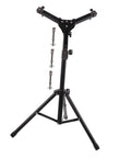 Heavy Duty Folding Snare Drum Stand With Smooth Height Adjustments For 12 Inch Practice Pads Grab And Go Black Tripod Rack.