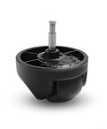 Robot vacuum front wheel assembly with metal axle, black plastic housing, 2-pack